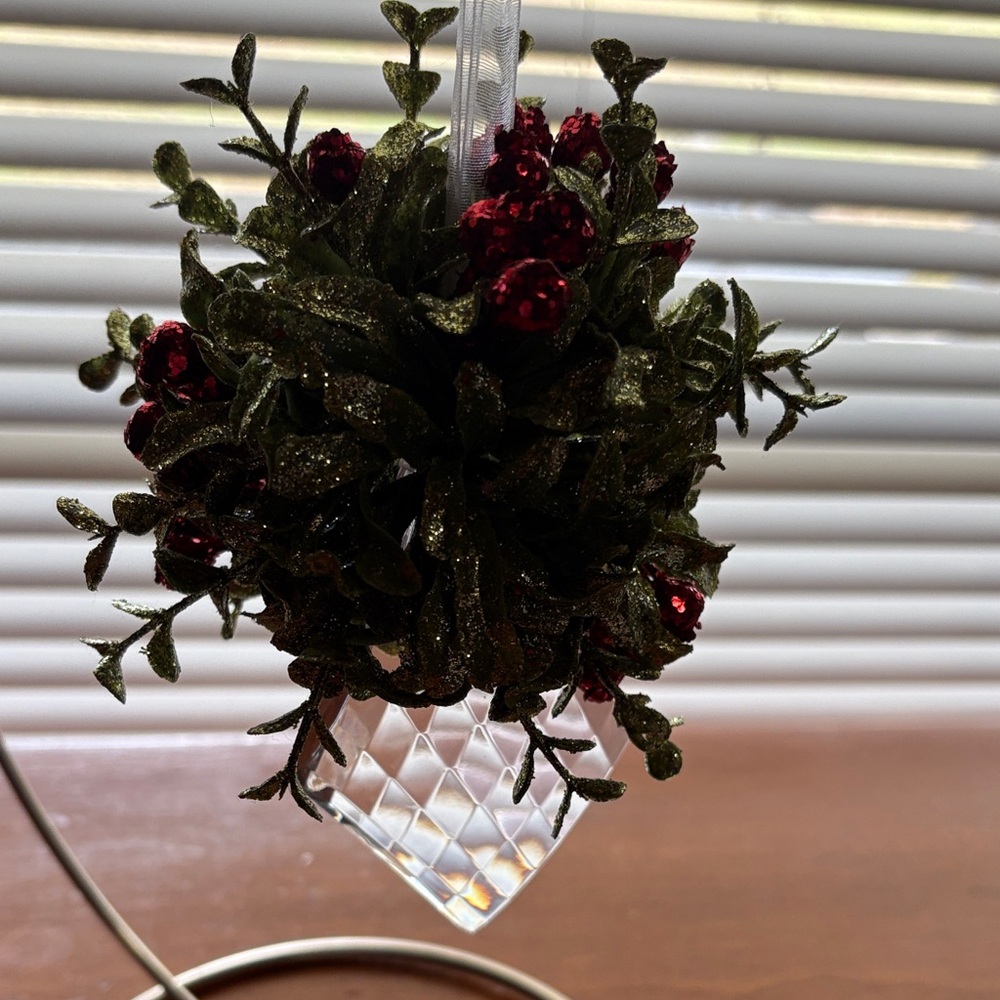 GANZ Kissing Krystal Mistletoe Holiday Ornament